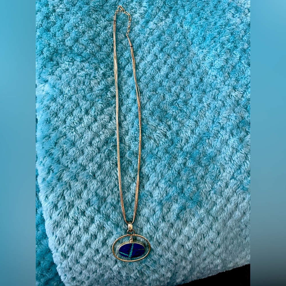 Sterling necklace with blue
